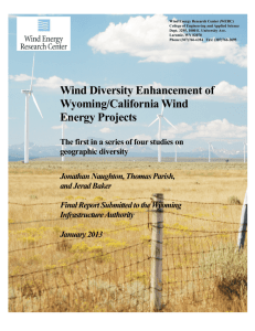 Wind Diversity Enhancement of Wyoming/California Wind Energy