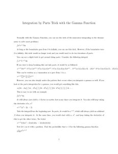 Integration by Parts Trick with the Gamma Function