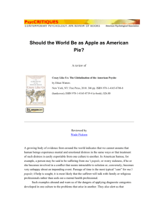 Should the World Be as Apple as American Pie?