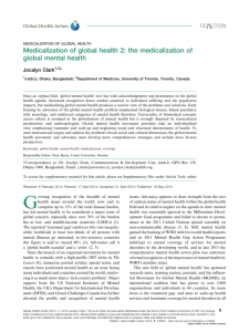 Medicalization of global health 2: the medicalization of global mental