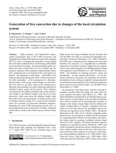 Generation of free convection due to changes of the local circulation