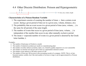 4.4 Other Discrete Distribution: Poisson and Hypergeometric