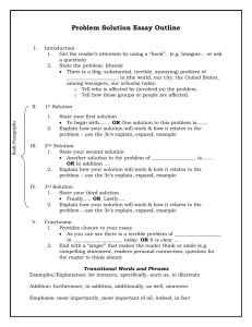 Problem Solution Essay Outline