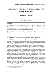 science and religion in the sociology of émile durkheim