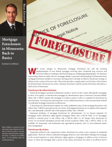 Mortgage Foreclosure in Minnesota: Back to Basics