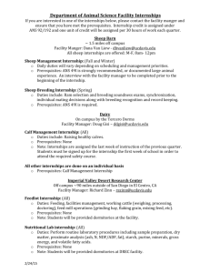 Department of Animal Science Facility Internships
