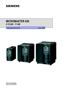 Siemens Micromaster 420 Manual