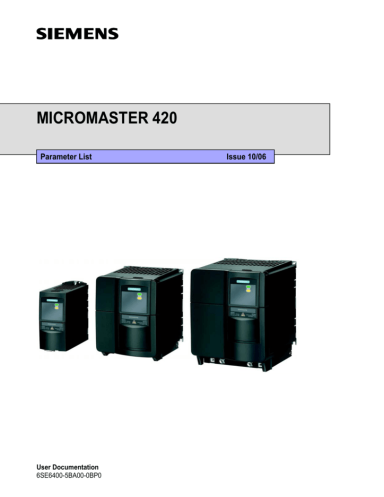 micromaster-420-parameter-list