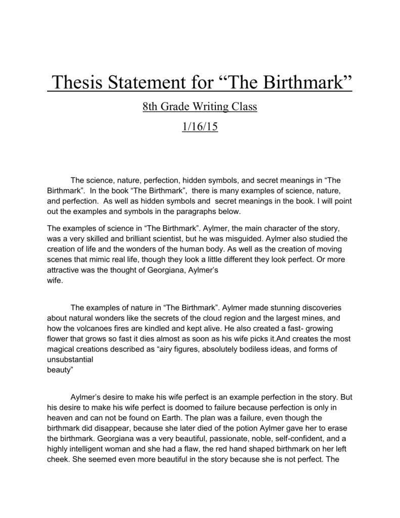 the birthmark literary analysis essay