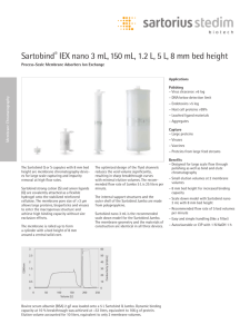 Sartobind® IEX nano 3 mL, 150 mL, 1.2 L, 5 L, 8 mm bed