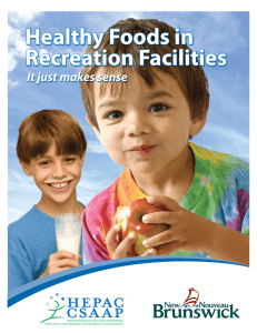 Healthy Foods in Recreation Facilities