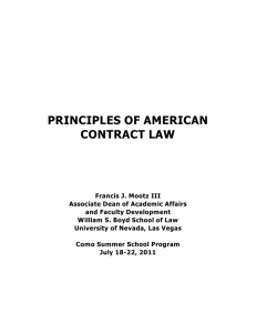 PRINCIPLES OF AMERICAN CONTRACT LAW