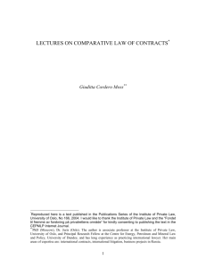 LECTURES ON COMPARATIVE LAW OF CONTRACTS