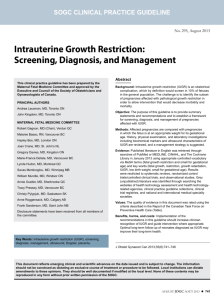 Intrauterine Growth Restriction: Screening, Diagnosis, and