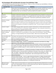 CSC Developed: DPS and Education Acronym