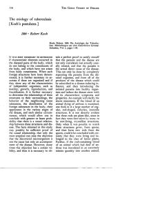 The etiology of tuberculosis [Koch's postulates.] Robert Koch