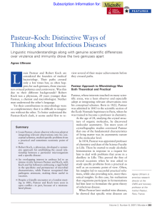 Pasteur–Koch: Distinctive Ways of Thinking about