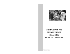 DIRECTORY OF SERVICES FOR HAMDEN SENIOR CITIZENS