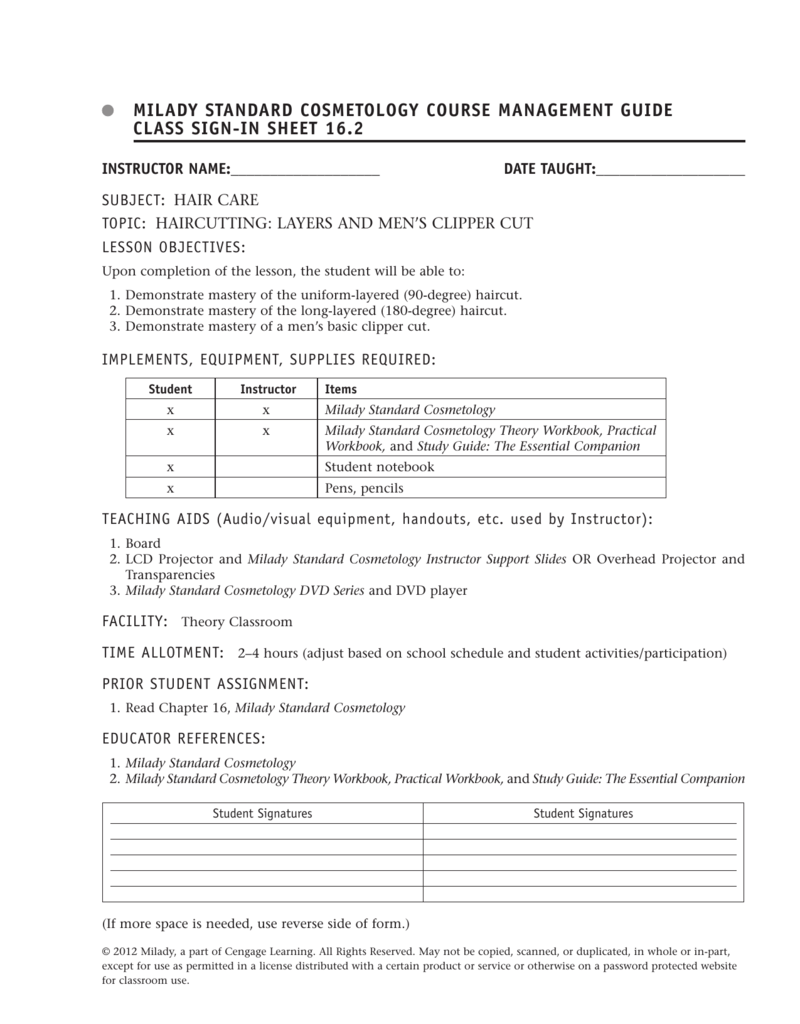 MILADY STANDARD COSMETOLOGY COURSE MANAGEMENT MILADY STANDARD COSMETOLOGY COURSE MANAGEMENT