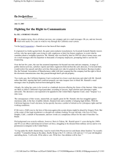 Fighting for the Right to Communicate