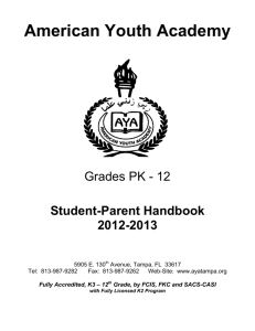 Student-Parent Handbook 2012-2013