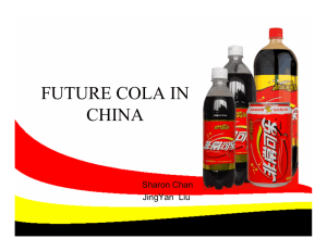 FUTURE COLA IN CHINA