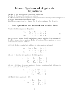 Linear Systems of Algebraic Equations