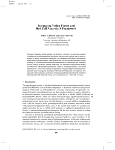 Integrating Voting Theory and Roll Call Analysis: A