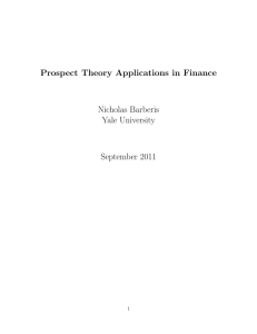 Prospect Theory Applications in Finance