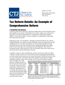 Tax Reform Details: An Example of