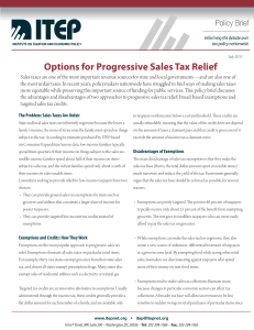 Options for Progressive Sales Tax Relief