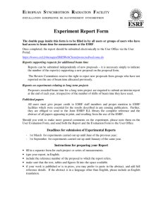 Experiment Report Form