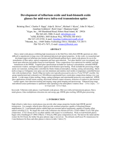 Development of tellurium oxide and lead-bismuth oxide