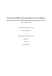 Pressure-assisted filling of low-melting glasses into