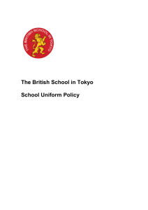 The British School in Tokyo School Uniform Policy