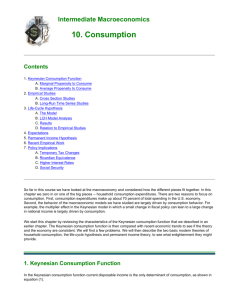 Intermediate Macroeconomics - Consumption