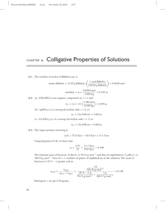 CHAPTER 16. Colligative Properties of Solutions