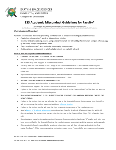 ESS Misconduct Guidelines - University of Washington