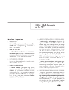 ACT 100 Math Concepts