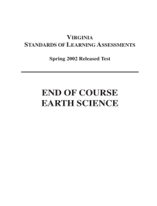 2002 Earth Science SOL Test