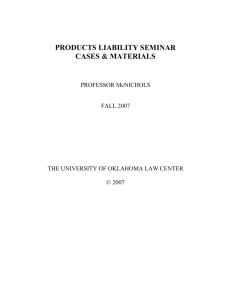 products liability seminar cases & materials