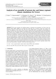 Analysis of an ensemble of present day and future regional climate