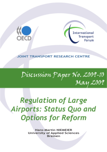 Regulation of Large Airports: Status Quo and Options for Reform