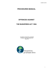 procedures manual offences against the bushfires act 1954