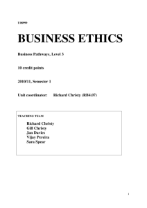 business ethics - International University, Sofia