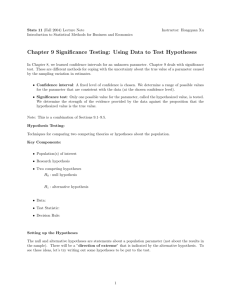 Chapter 9 Significance Testing: Using Data to Test