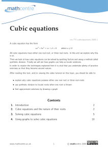 Cubic equations