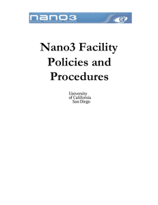 Nano3 Facility Policies and Procedures