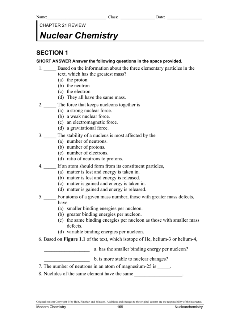 glencoe chemistry study guide answers