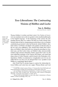 Two Liberalisms: The Contrasting Visions of Hobbes and Locke